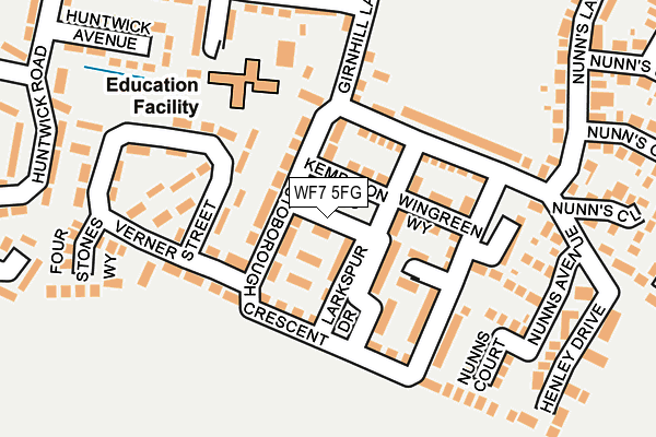 WF7 5FG map - OS OpenMap – Local (Ordnance Survey)