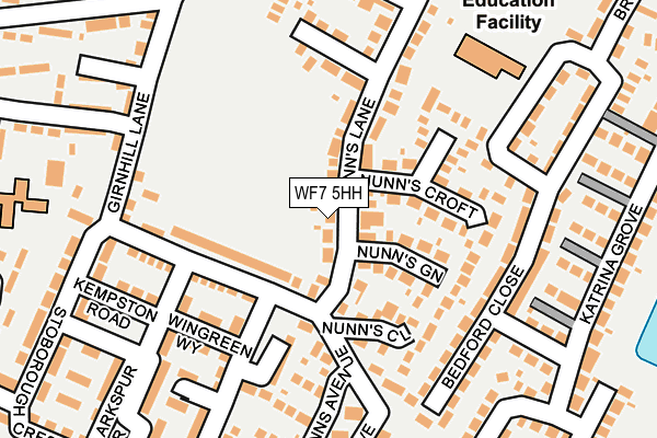 WF7 5HH map - OS OpenMap – Local (Ordnance Survey)