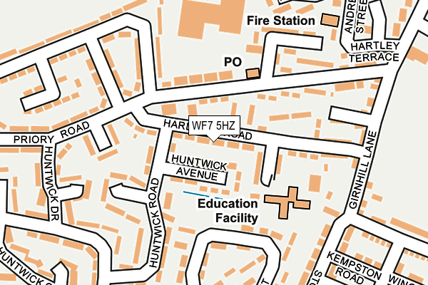WF7 5HZ map - OS OpenMap – Local (Ordnance Survey)