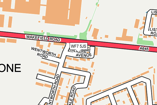 WF7 5JS map - OS OpenMap – Local (Ordnance Survey)
