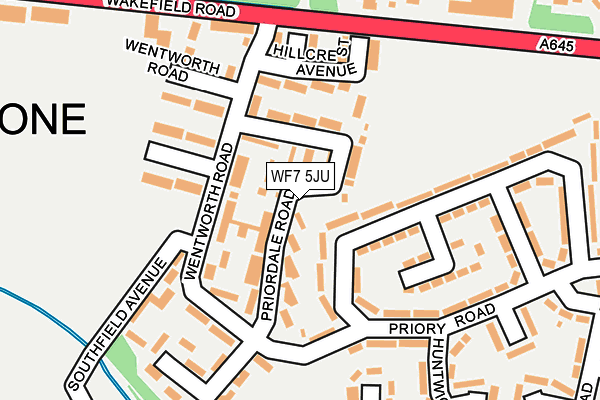 WF7 5JU map - OS OpenMap – Local (Ordnance Survey)
