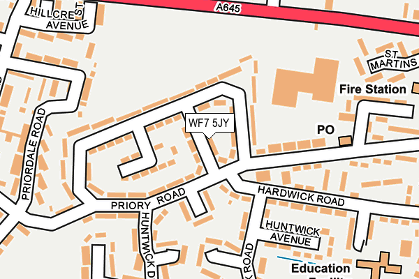 WF7 5JY map - OS OpenMap – Local (Ordnance Survey)