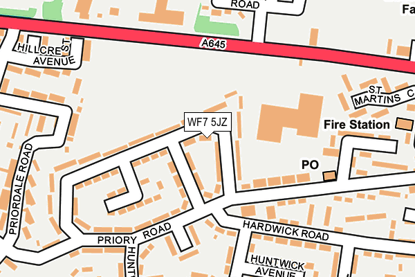 WF7 5JZ map - OS OpenMap – Local (Ordnance Survey)