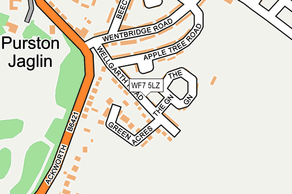 WF7 5LZ map - OS OpenMap – Local (Ordnance Survey)