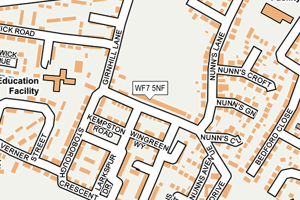 WF7 5NF map - OS OpenMap – Local (Ordnance Survey)