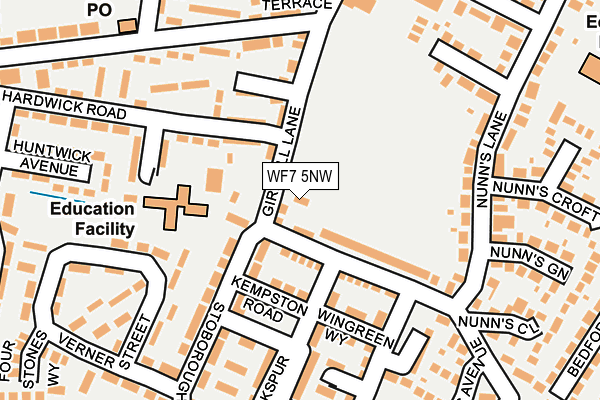 WF7 5NW map - OS OpenMap – Local (Ordnance Survey)