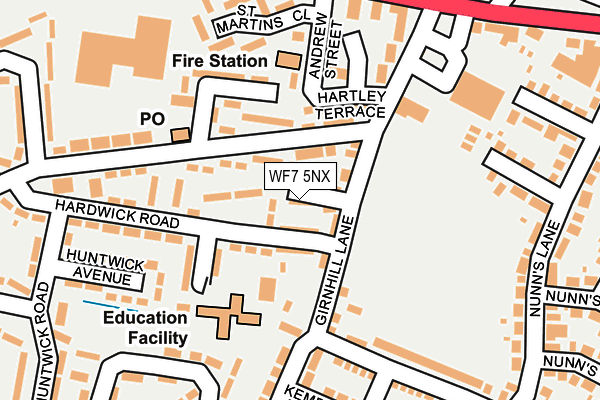 WF7 5NX map - OS OpenMap – Local (Ordnance Survey)