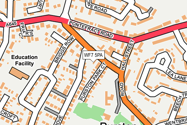WF7 5PA map - OS OpenMap – Local (Ordnance Survey)