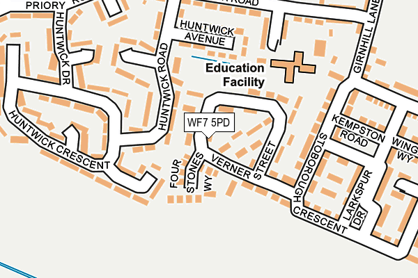 WF7 5PD map - OS OpenMap – Local (Ordnance Survey)