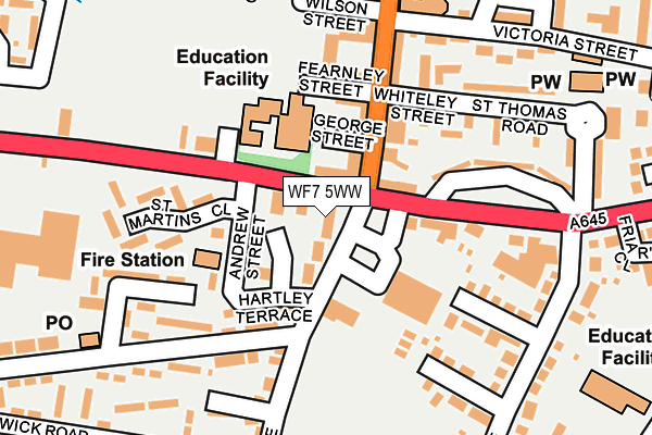 WF7 5WW map - OS OpenMap – Local (Ordnance Survey)