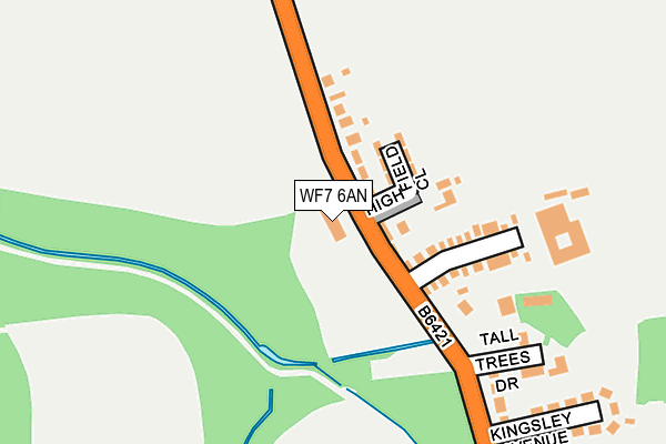 WF7 6AN map - OS OpenMap – Local (Ordnance Survey)