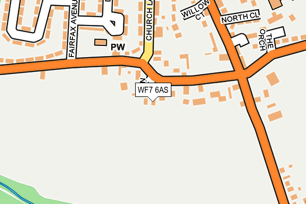 WF7 6AS map - OS OpenMap – Local (Ordnance Survey)