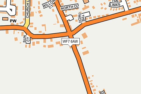 WF7 6AW map - OS OpenMap – Local (Ordnance Survey)