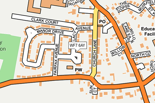WF7 6AY map - OS OpenMap – Local (Ordnance Survey)