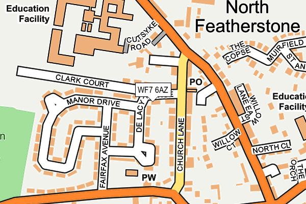 WF7 6AZ map - OS OpenMap – Local (Ordnance Survey)