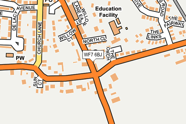WF7 6BJ map - OS OpenMap – Local (Ordnance Survey)