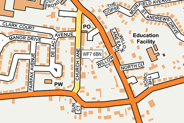 WF7 6BN map - OS OpenMap – Local (Ordnance Survey)