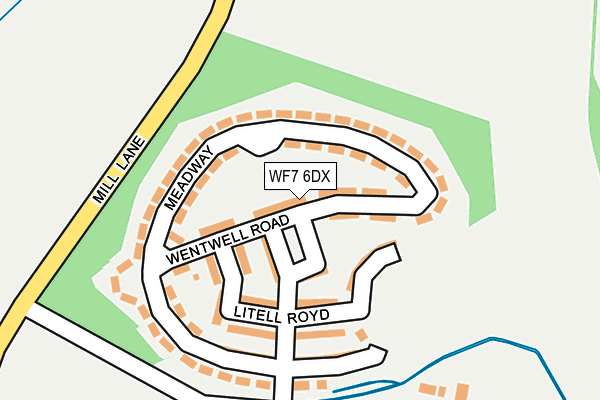 WF7 6DX map - OS OpenMap – Local (Ordnance Survey)