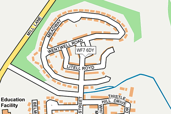 WF7 6DY map - OS OpenMap – Local (Ordnance Survey)