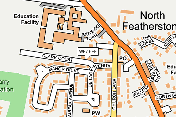 WF7 6EF map - OS OpenMap – Local (Ordnance Survey)