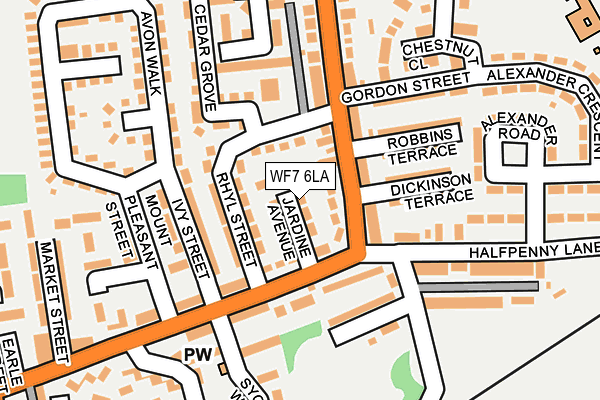 WF7 6LA map - OS OpenMap – Local (Ordnance Survey)