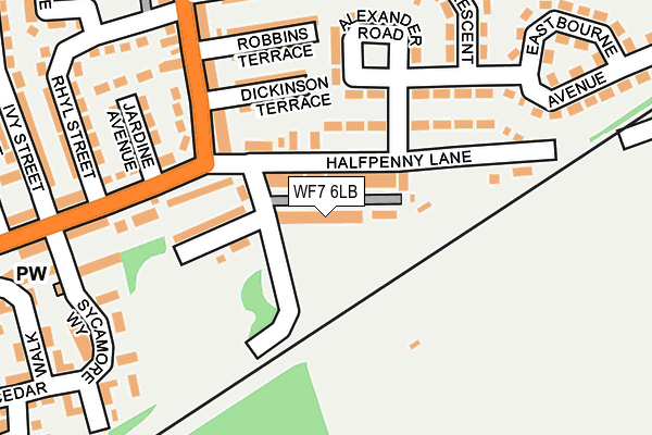 WF7 6LB map - OS OpenMap – Local (Ordnance Survey)