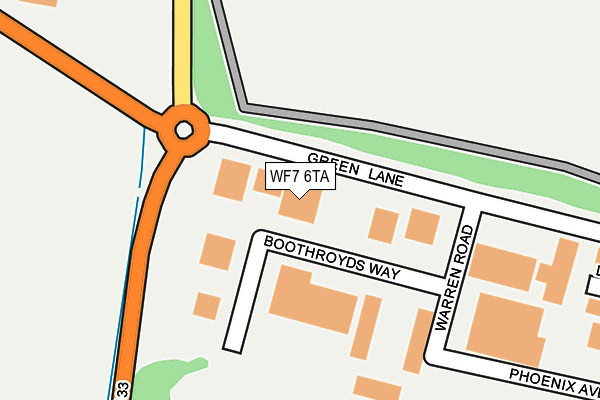 WF7 6TA map - OS OpenMap – Local (Ordnance Survey)