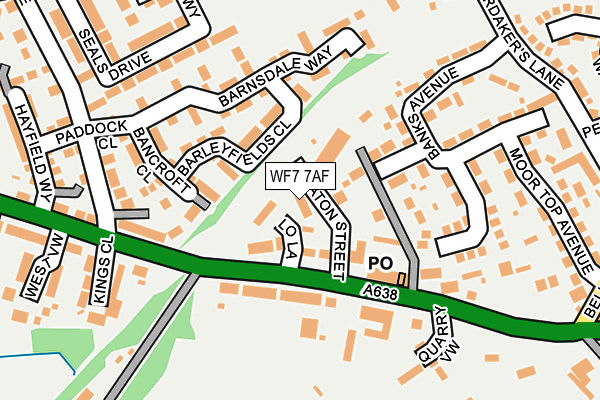 WF7 7AF map - OS OpenMap – Local (Ordnance Survey)