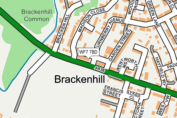 WF7 7BD map - OS OpenMap – Local (Ordnance Survey)