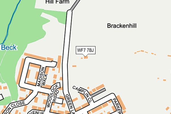 WF7 7BJ map - OS OpenMap – Local (Ordnance Survey)