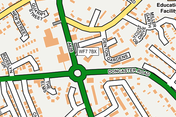 WF7 7BX map - OS OpenMap – Local (Ordnance Survey)