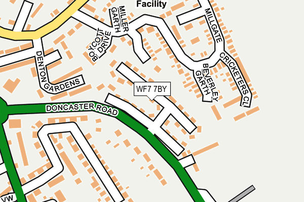 WF7 7BY map - OS OpenMap – Local (Ordnance Survey)