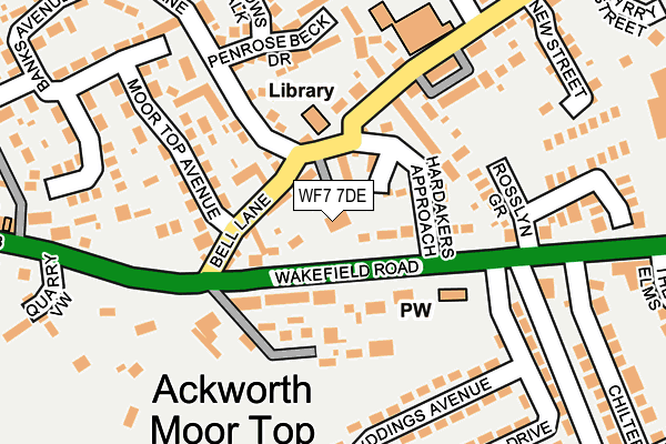 WF7 7DE map - OS OpenMap – Local (Ordnance Survey)