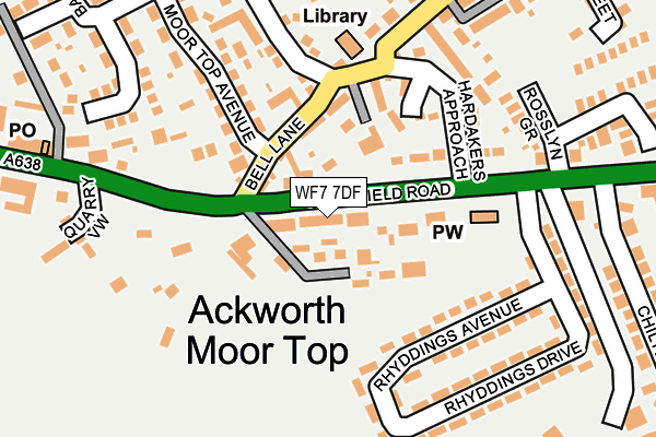 WF7 7DF map - OS OpenMap – Local (Ordnance Survey)