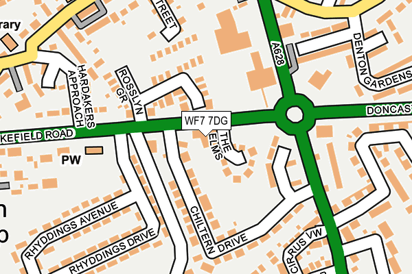 WF7 7DG map - OS OpenMap – Local (Ordnance Survey)