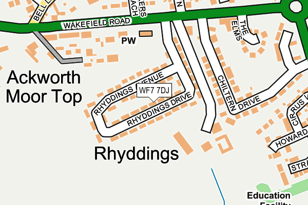 WF7 7DJ map - OS OpenMap – Local (Ordnance Survey)