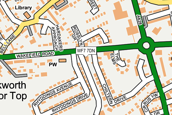 WF7 7DN map - OS OpenMap – Local (Ordnance Survey)