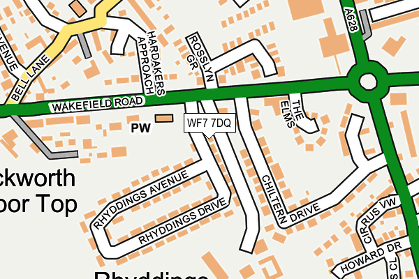 WF7 7DQ map - OS OpenMap – Local (Ordnance Survey)