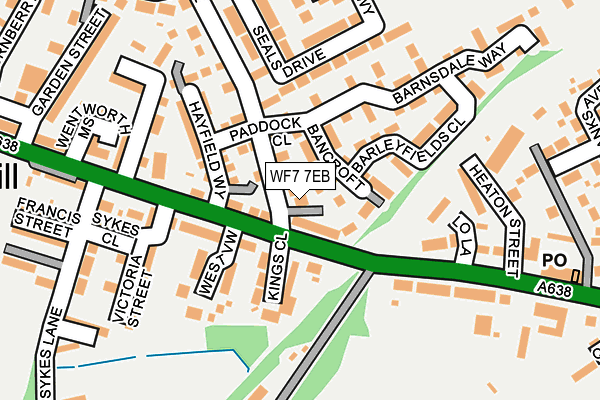 WF7 7EB map - OS OpenMap – Local (Ordnance Survey)