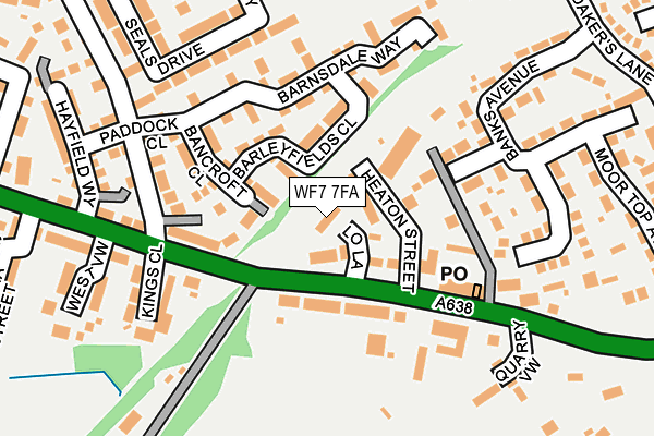 WF7 7FA map - OS OpenMap – Local (Ordnance Survey)