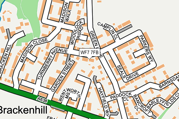 WF7 7FB map - OS OpenMap – Local (Ordnance Survey)