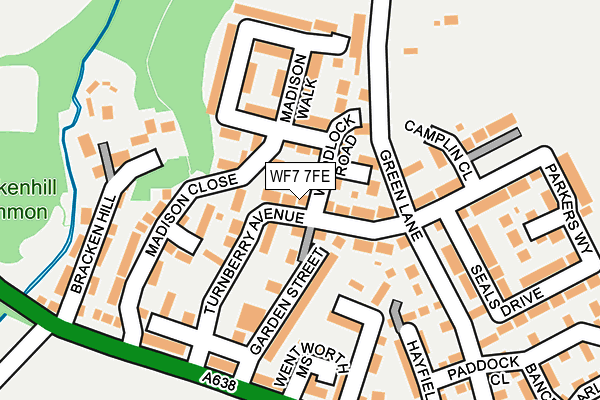 WF7 7FE map - OS OpenMap – Local (Ordnance Survey)