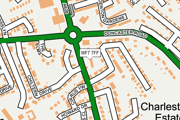 WF7 7FF map - OS OpenMap – Local (Ordnance Survey)