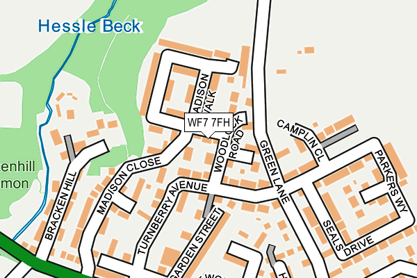 WF7 7FH map - OS OpenMap – Local (Ordnance Survey)