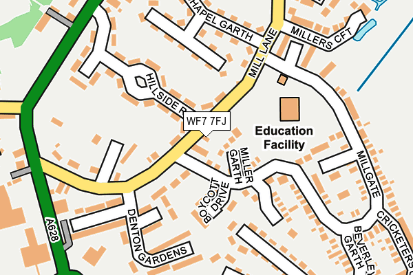 WF7 7FJ map - OS OpenMap – Local (Ordnance Survey)