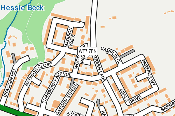 WF7 7FN map - OS OpenMap – Local (Ordnance Survey)