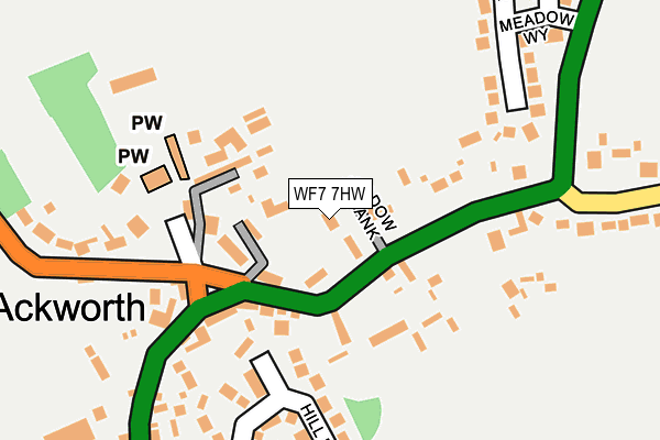 WF7 7HW map - OS OpenMap – Local (Ordnance Survey)