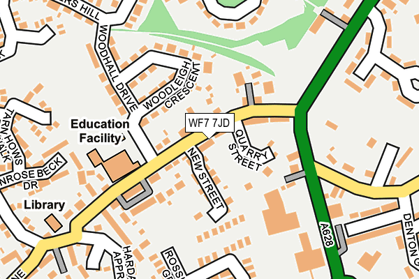 WF7 7JD map - OS OpenMap – Local (Ordnance Survey)