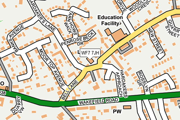 WF7 7JH map - OS OpenMap – Local (Ordnance Survey)