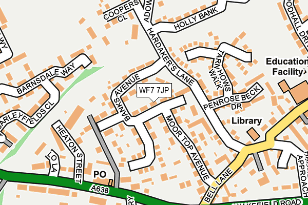 WF7 7JP map - OS OpenMap – Local (Ordnance Survey)